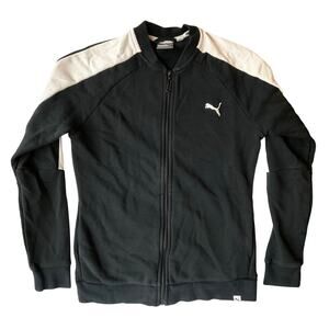 PUMA Women Long Sleeve Full Zip Jacket size M, Black & White